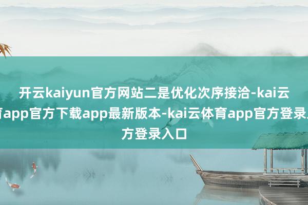 开云kaiyun官方网站 二是优化次序接洽-kai云体育app官方下载app最新版本-kai云体育app官方登录入口